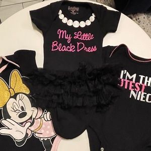 Lot of 3 black onesies 3M